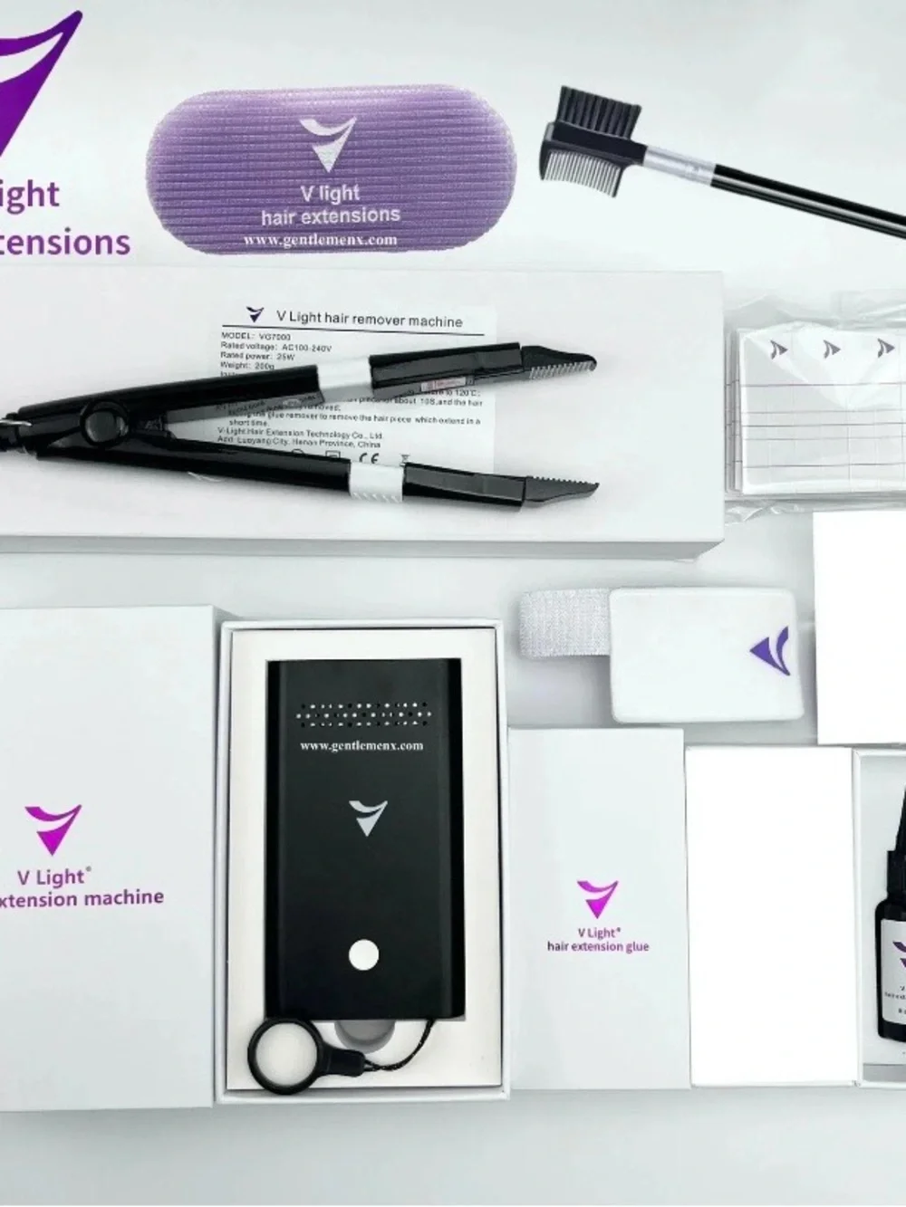 V Light Hair Extension Kit for 100% Human Hair with clear Glue Set V LIGHT Hair